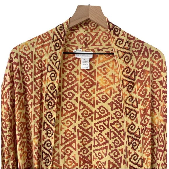 Soft Surroundings 2X Beaded Kimono Cardigan Boho Hippie Festival Beachy Topper - Picture 3 of 16